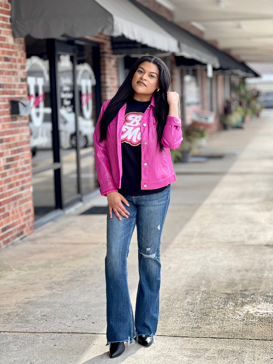 Hot Pink Pleather Jacket The Classy Cactus