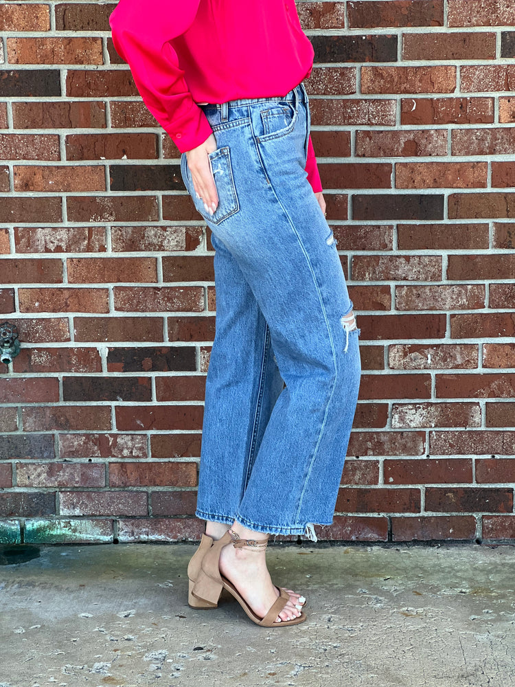 Penny High Rise Relaxed Straight Cropped Jeans