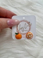 Orange Fruit Enamel Earrings