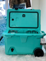 BruTank 55 Quart Aqua Rolling Cooler