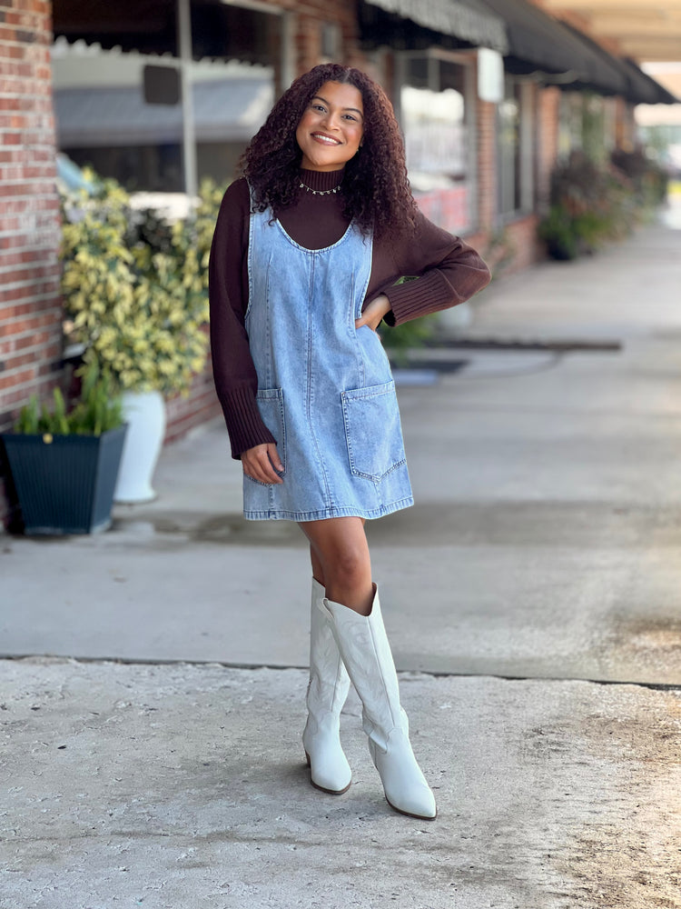 Denim Wash Overall Dress