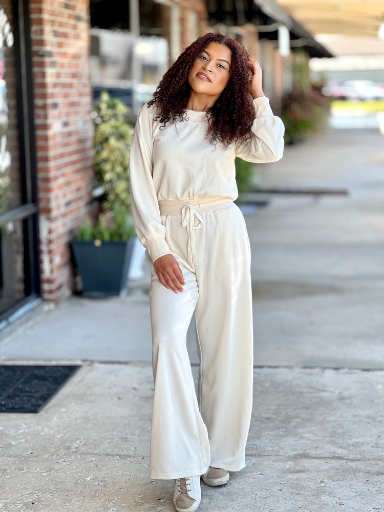 Soft Touch Off The Shoulder Knit Jumpsuit