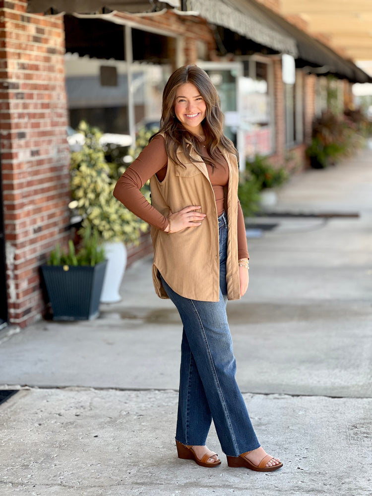 Cover Me Up Corduroy Buttoned Vest