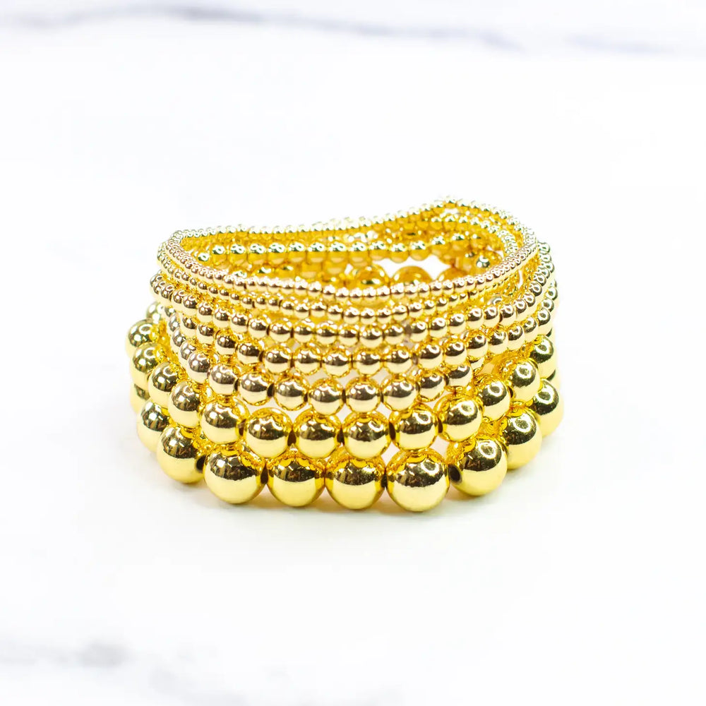 Savvy Bling - Gold Filled Beaded Bracelets: 6mm