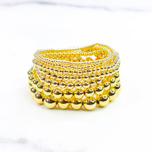 Savvy Bling - Gold Filled Beaded Bracelets: 2mm & 4mm Mixed