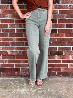 
            
                Load image into Gallery viewer, Sage High Waisted Straight Jeans
            
        