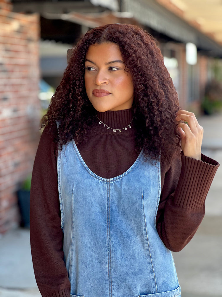 Denim Wash Overall Dress