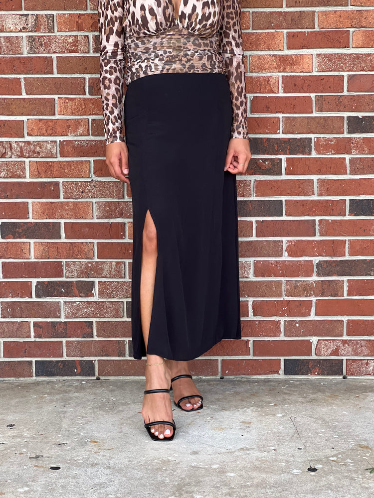 Romanticize Side Slit Midi Skirt