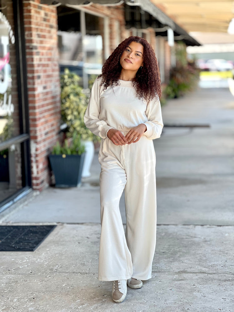 Soft Touch Off The Shoulder Knit Jumpsuit
