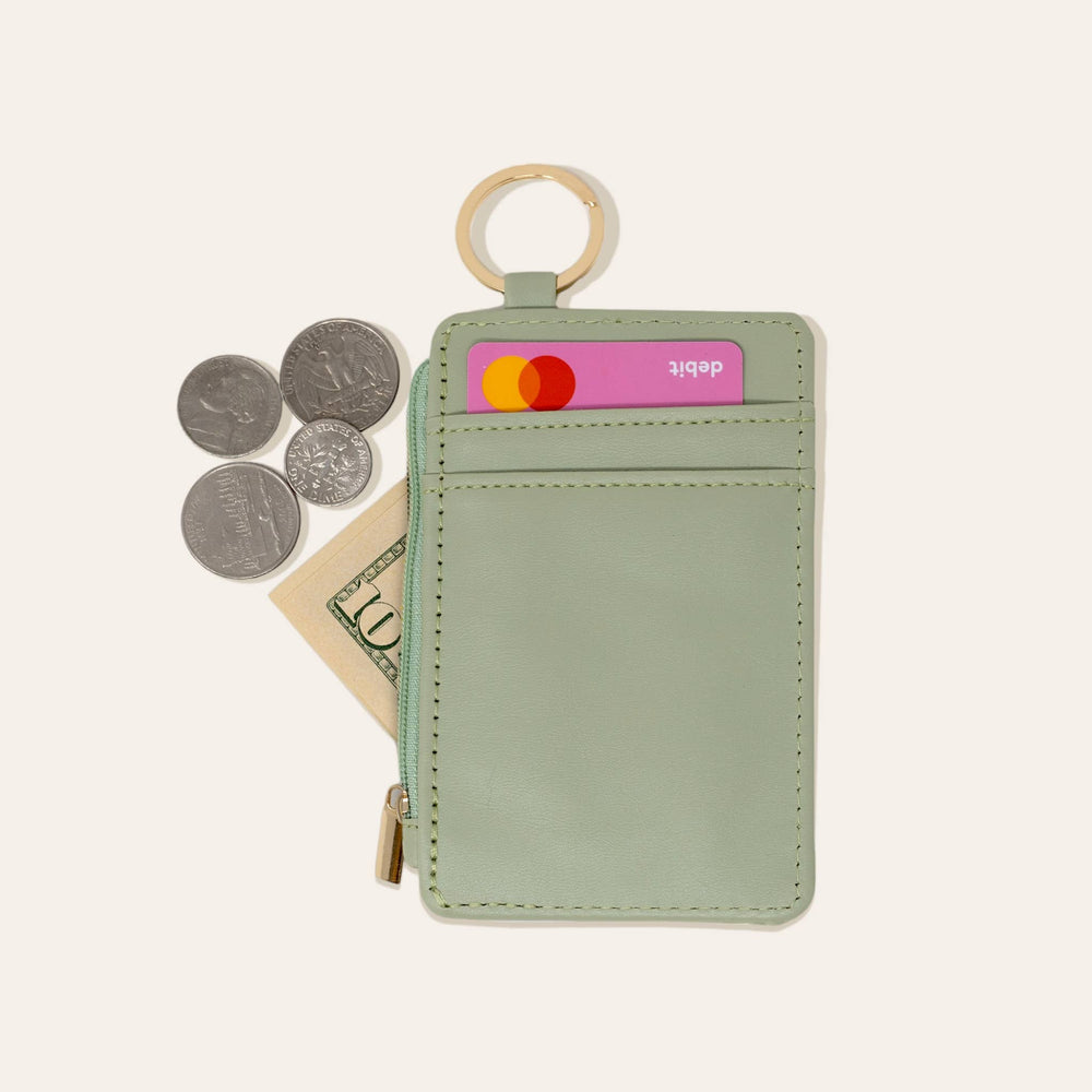 
            
                Load image into Gallery viewer, Solid Keychain Card Wallet - Light Green
            
        