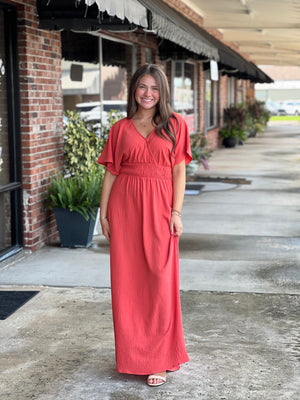 Orange Coral Maxi Dress  The Classy Cactus