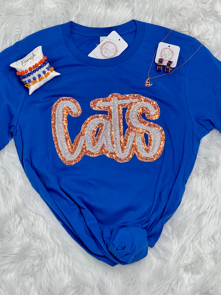 
            
                Load image into Gallery viewer, Cats Double Script Royal Blue Tee
            
        