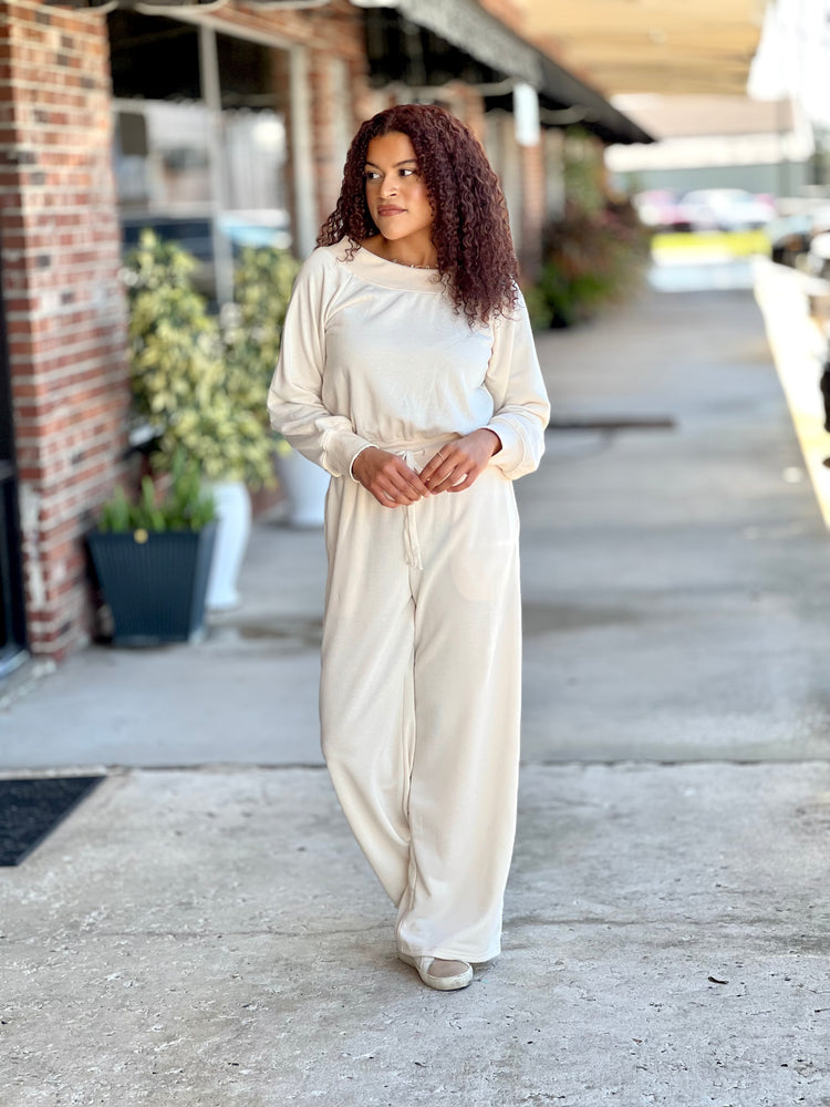 Soft Touch Off The Shoulder Knit Jumpsuit