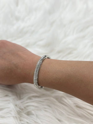 Clear Silver Crystal Accent Bracelet