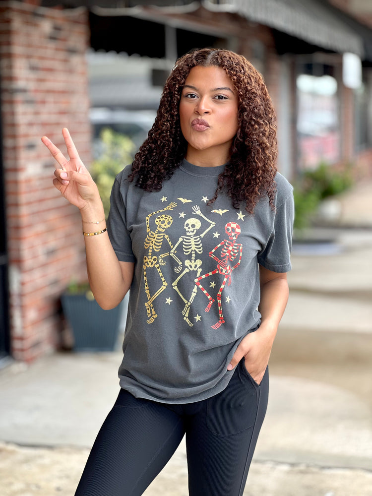 Dancing Patterned Skeletons Tee