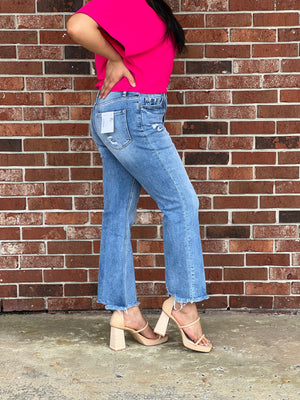 
            
                Load image into Gallery viewer, Amber High Rise Flare Jeans
            
        