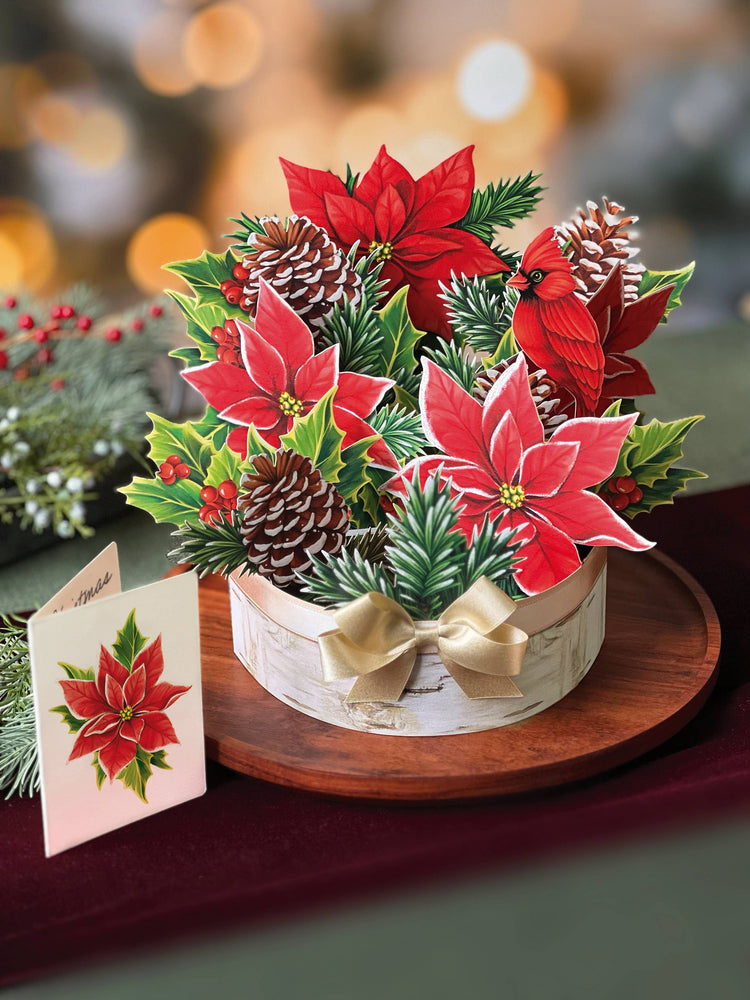 FreshCut Paper - Birch Poinsettia Pop Up Card