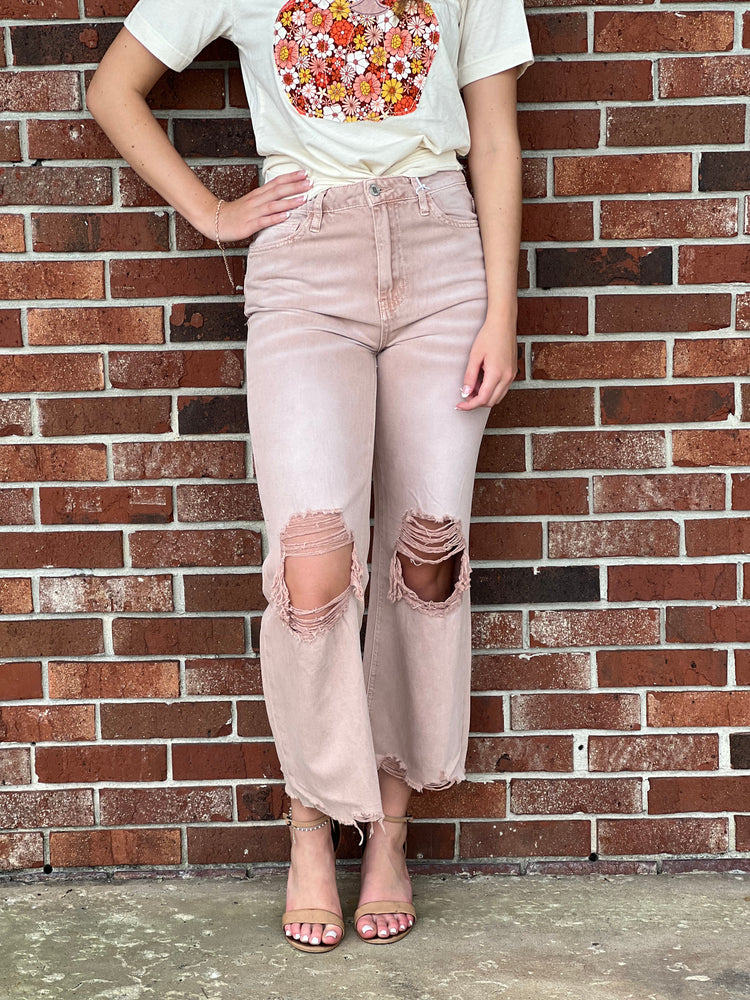 July Song 90's Vintage Crop Flare Jeans