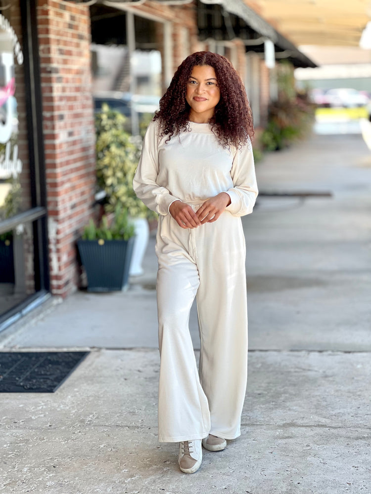 Soft Touch Off The Shoulder Knit Jumpsuit