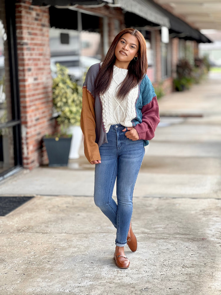 Color Block Knit Sweater