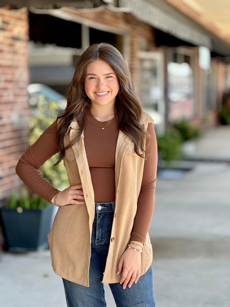 Cover Me Up Corduroy Buttoned Vest