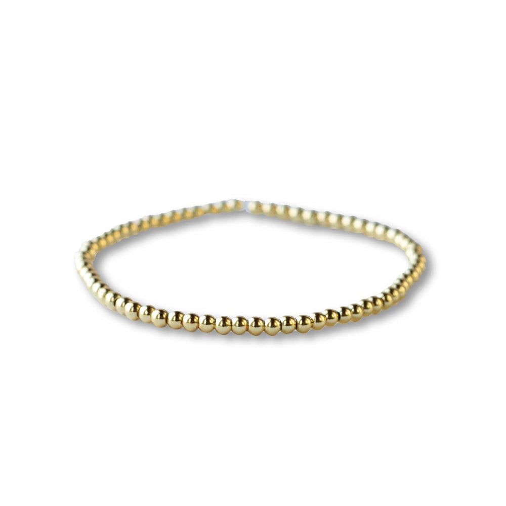 Gold Beaded Bracelets-3mm, Smooth