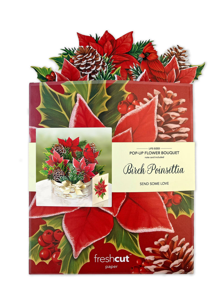 FreshCut Paper - Birch Poinsettia Pop Up Card