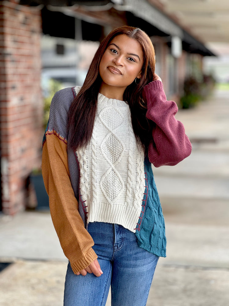 Color Block Knit Sweater