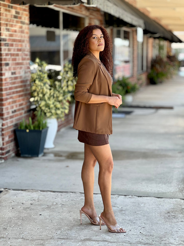 Brown Double Breasted Blazer