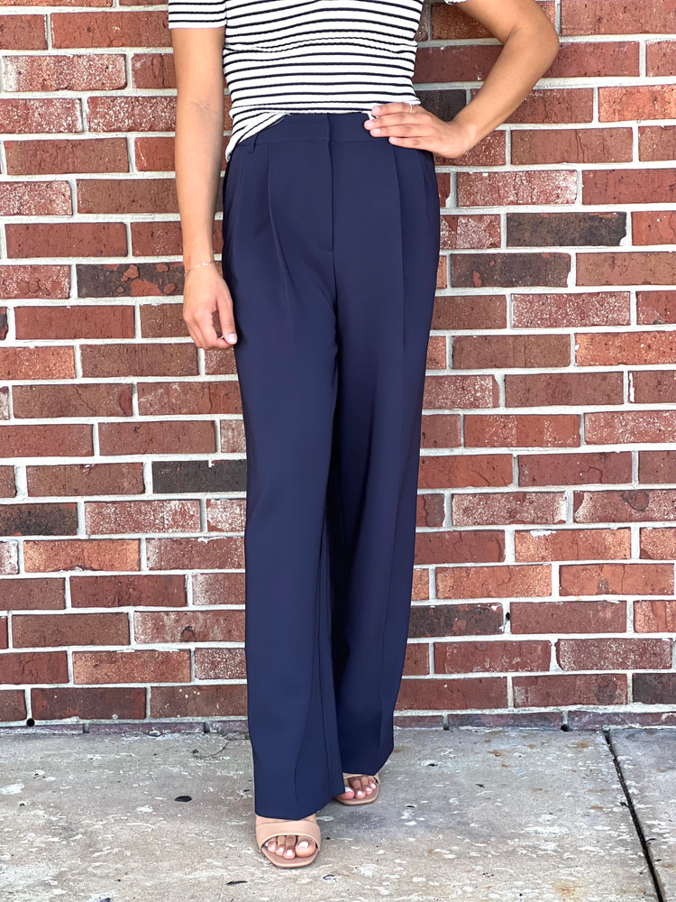 Back To Business Navy High Waist Dress Pants