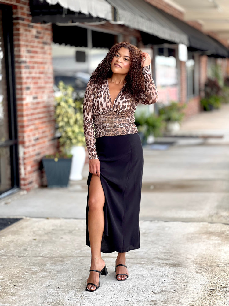 Romanticize Side Slit Midi Skirt