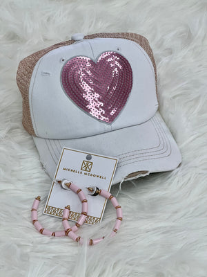 Sparkle Heart Vintage Hat