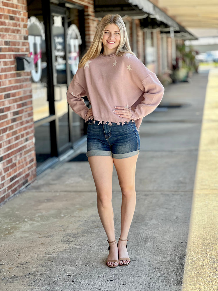 
            
                Load image into Gallery viewer, Starry Eyed Mauve Sweater
            
        
