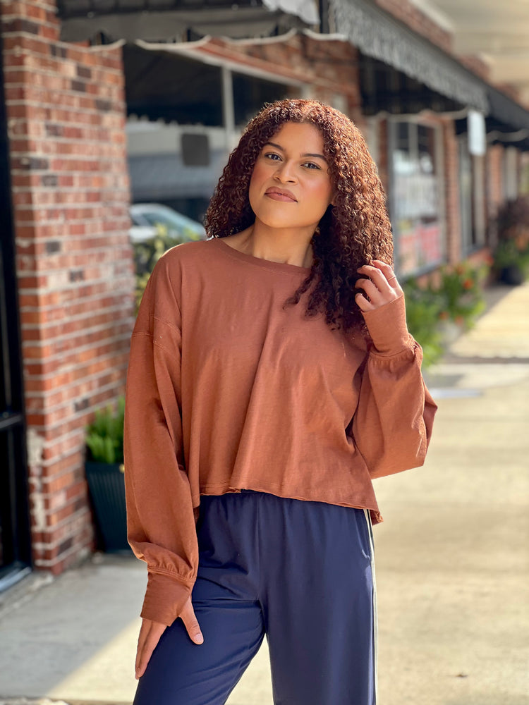 Autumn Open Back Long Sleeve Top