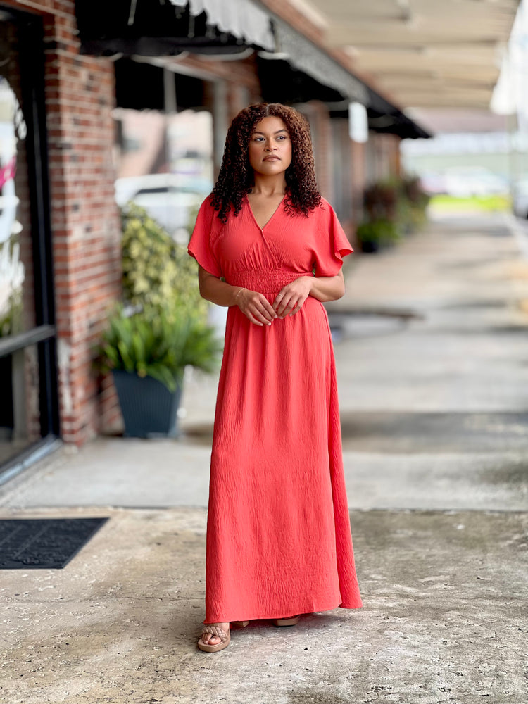 Orange Coral Maxi Dress The Classy Cactus Orange Coral Maxi Dress The Classy Cactus