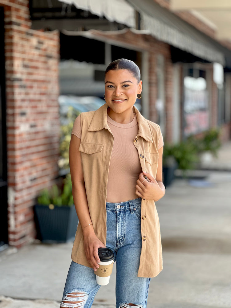 Cover Me Up Corduroy Buttoned Vest