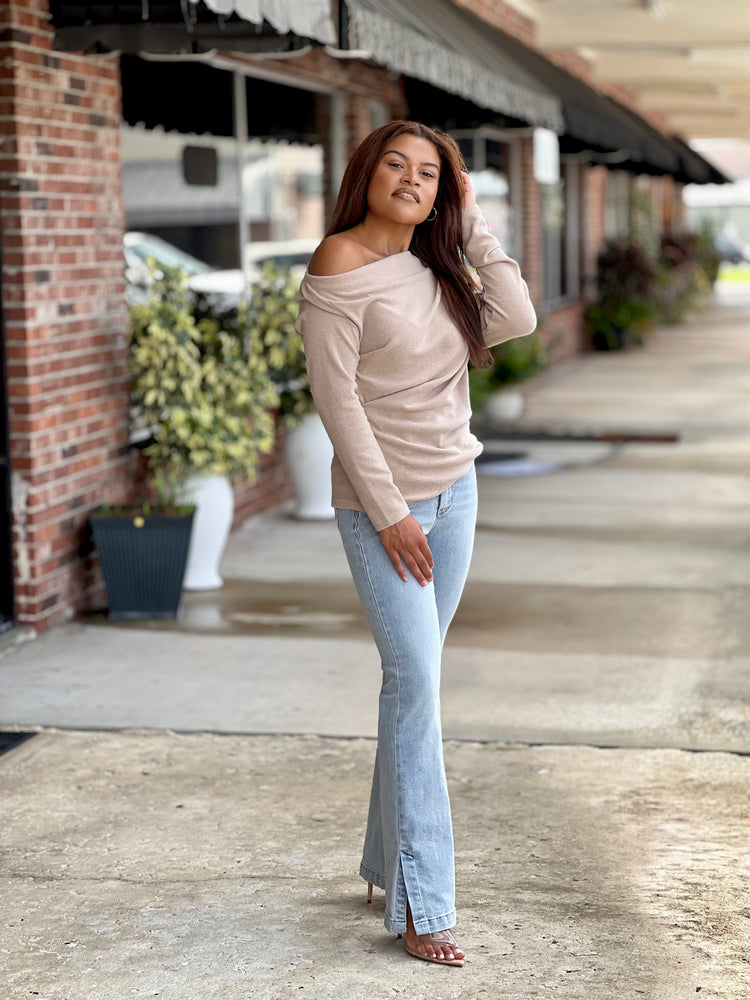 Off Shoulder Knit Top