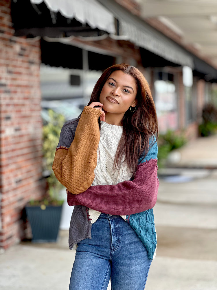 Color Block Knit Sweater
