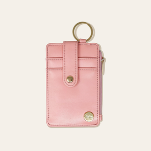 Solid Keychain Card Wallet - Light Pink