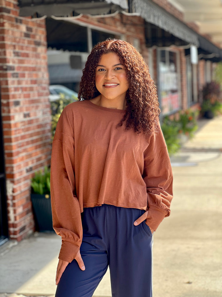 Autumn Open Back Long Sleeve Top