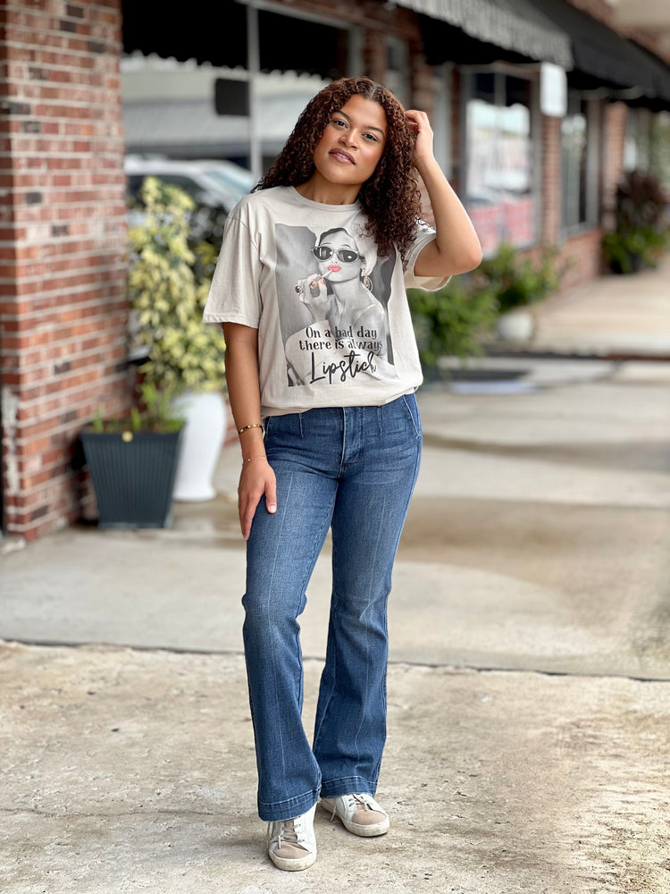 Cassie Mid Rise Trouser Bootcut Jeans