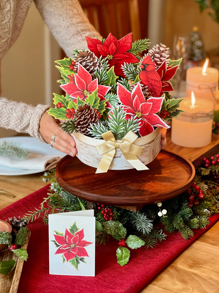 FreshCut Paper - Birch Poinsettia Pop Up Card