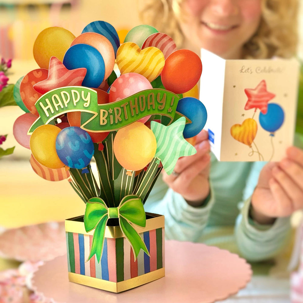 FreshCut Paper - Classic Birthday Balloons Pop Up Card