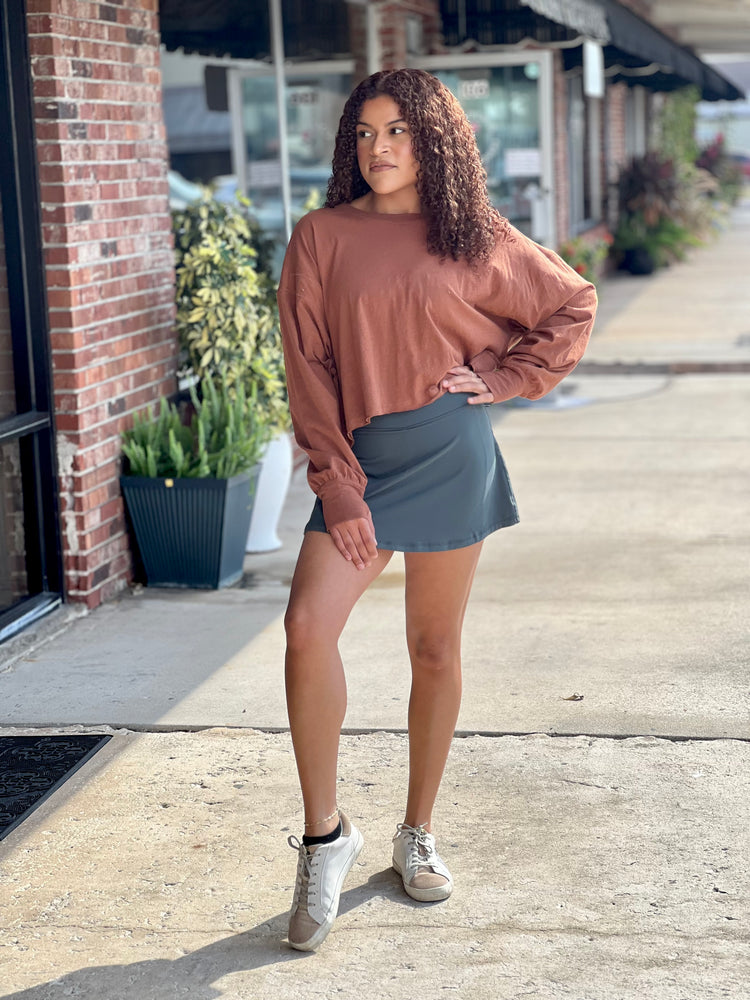 Autumn Open Back Long Sleeve Top