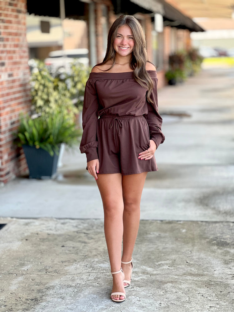 Long Sleeve Chocolate Romper