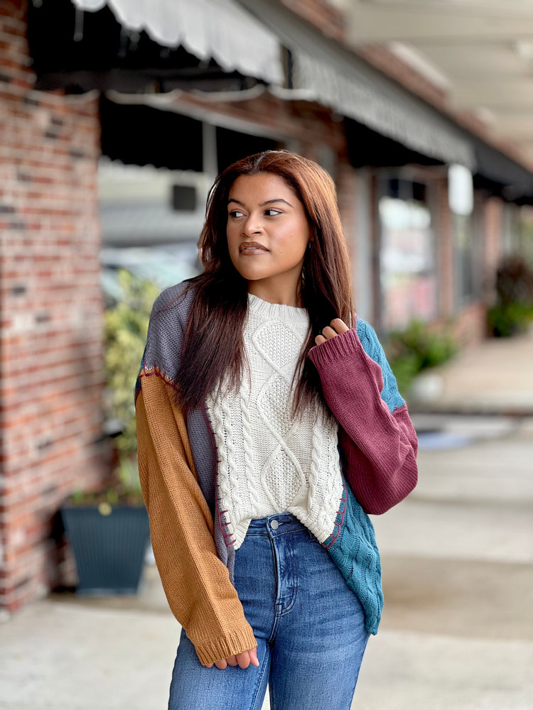 Color Block Knit Sweater
