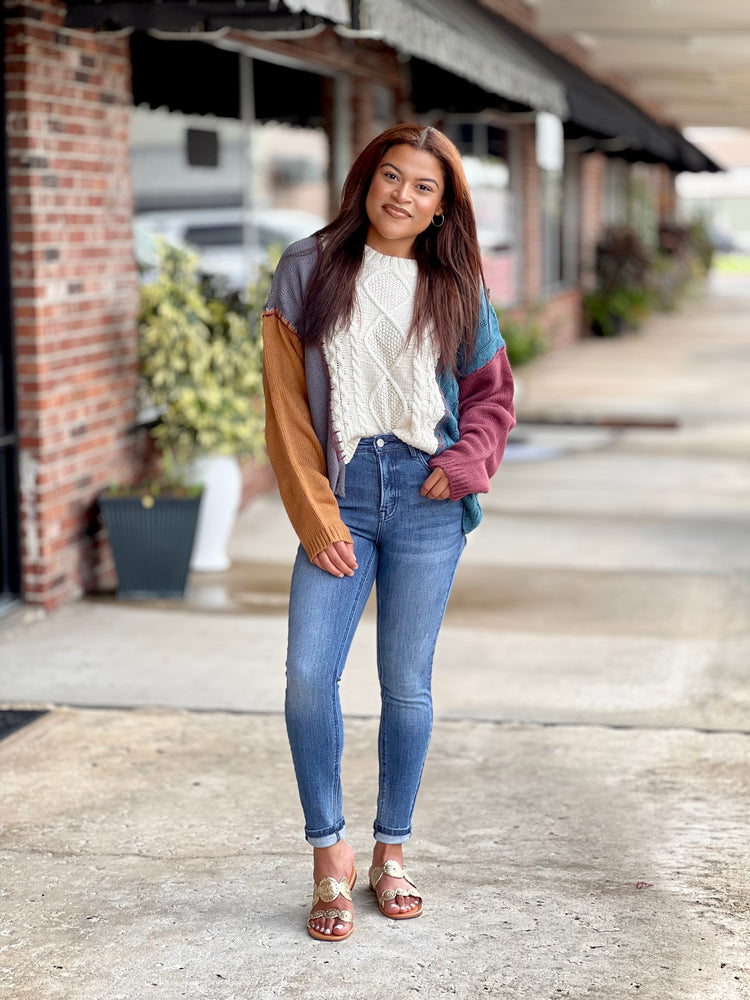 Color Block Knit Sweater