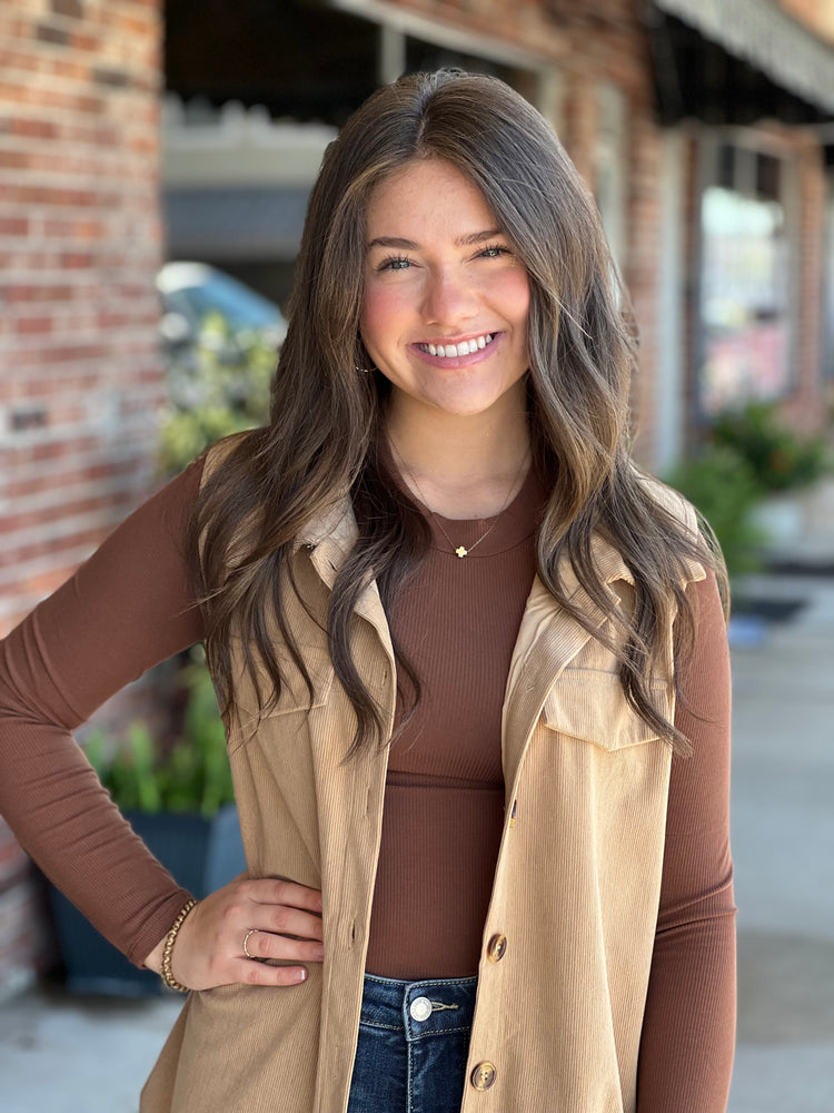 Cover Me Up Corduroy Buttoned Vest