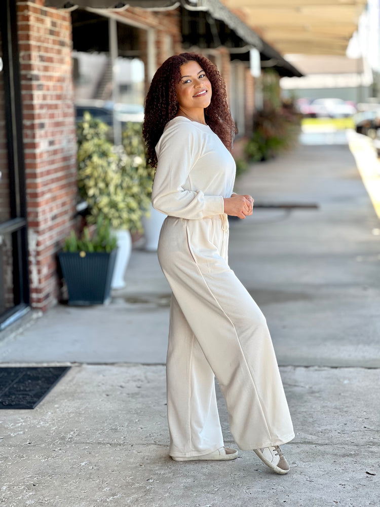 Soft Touch Off The Shoulder Knit Jumpsuit