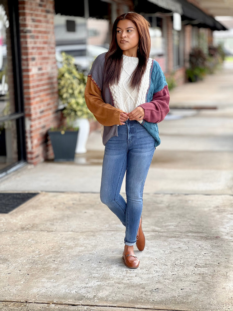 Color Block Knit Sweater